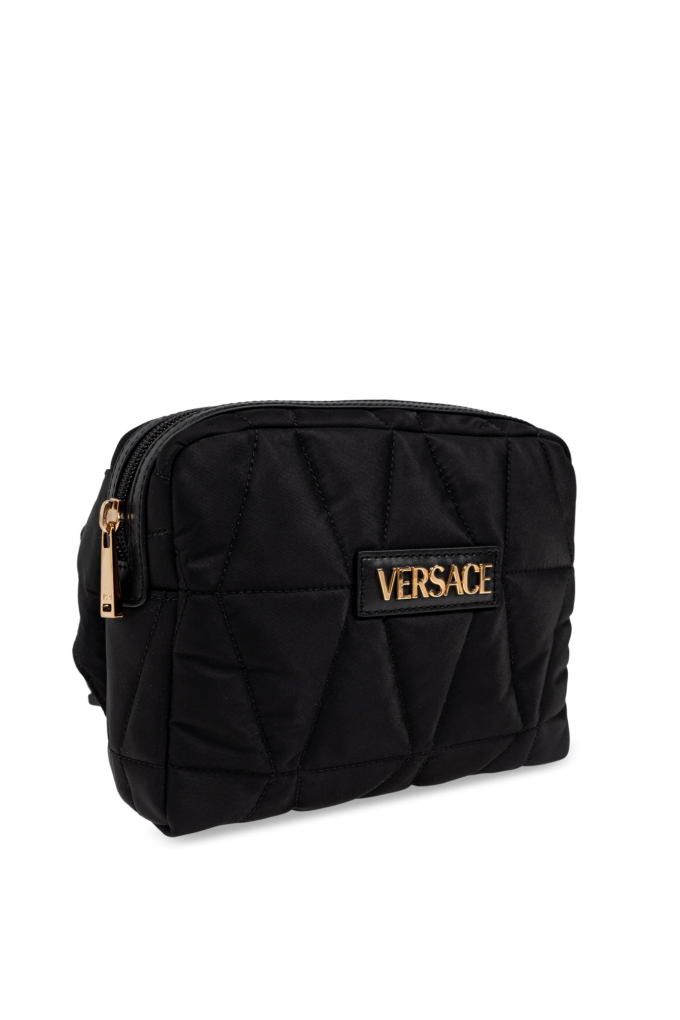 Versace★Unisex Black Logo Crossbody Fanny Sling Bag Versace Belt Bag Black Travel Pouch Fanny Pack Crossbody